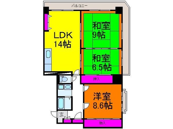 ロータス日東マンション(405)の物件間取画像